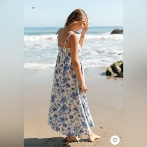 CJLA Emilia Linen Dress Blue - Size small - never worn. New Condition.